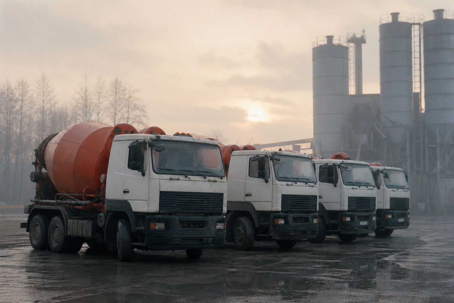 Миксеры на площадке завода